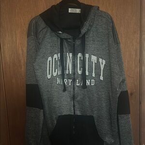 Gray Ocean City Maryland Hoodie